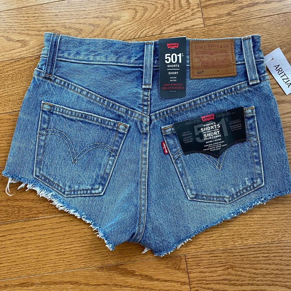 NWT Levi’s 501 Premium Denim micro shorts